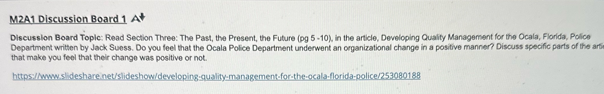 discussion board M2A1 Discussion Board 1 AV