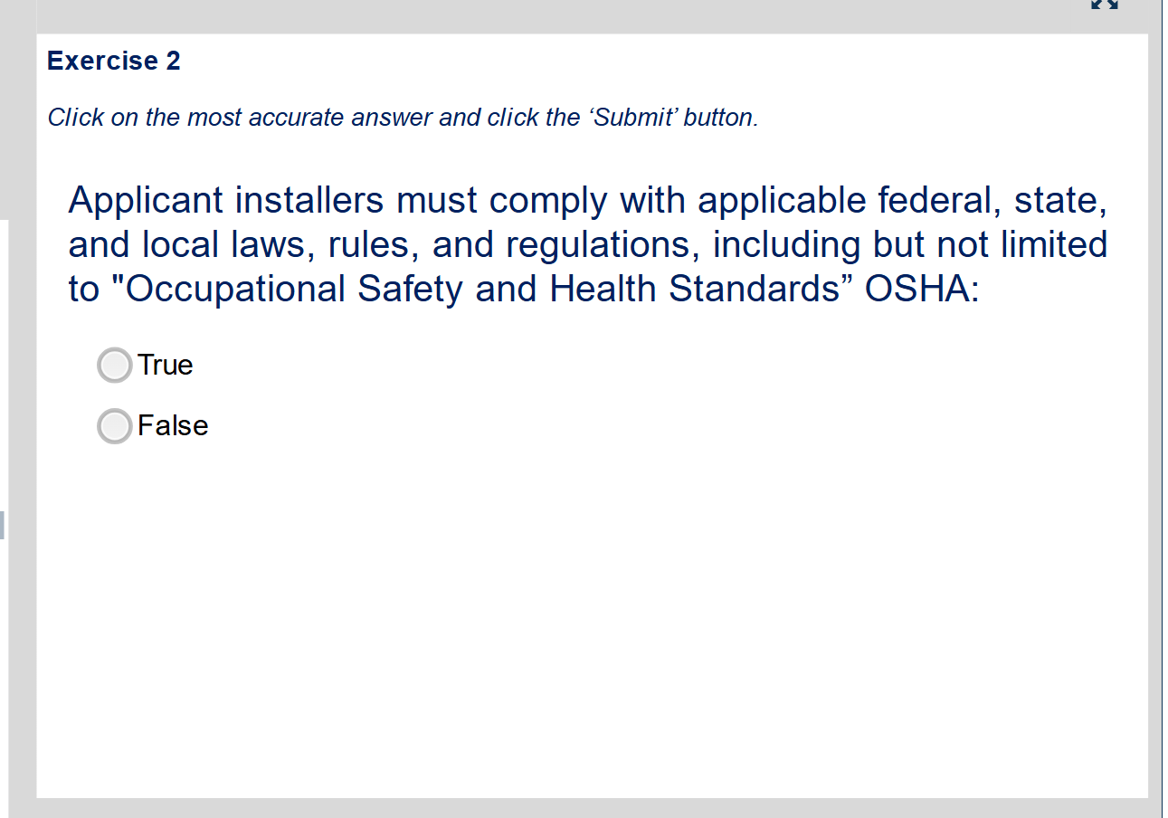 em Exercise 2 Click on the most accurate answer