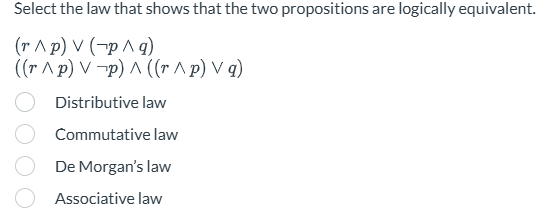 Select the law that shows that the two