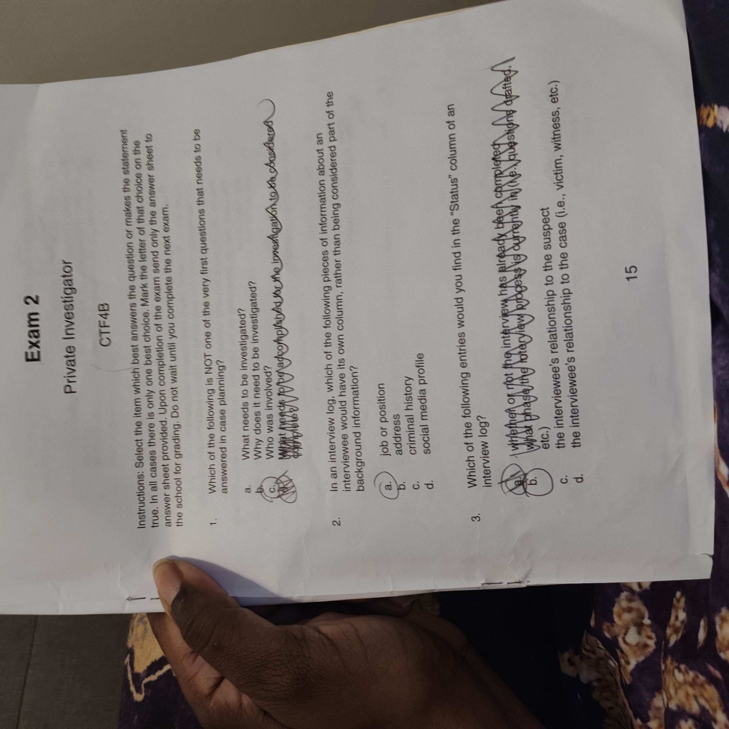 Exam 2 Private Investigator CTF4B Instructions: