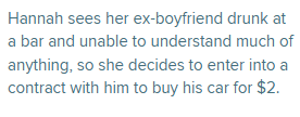 Bar contract Hannah sees her ex-boyfriend drunk