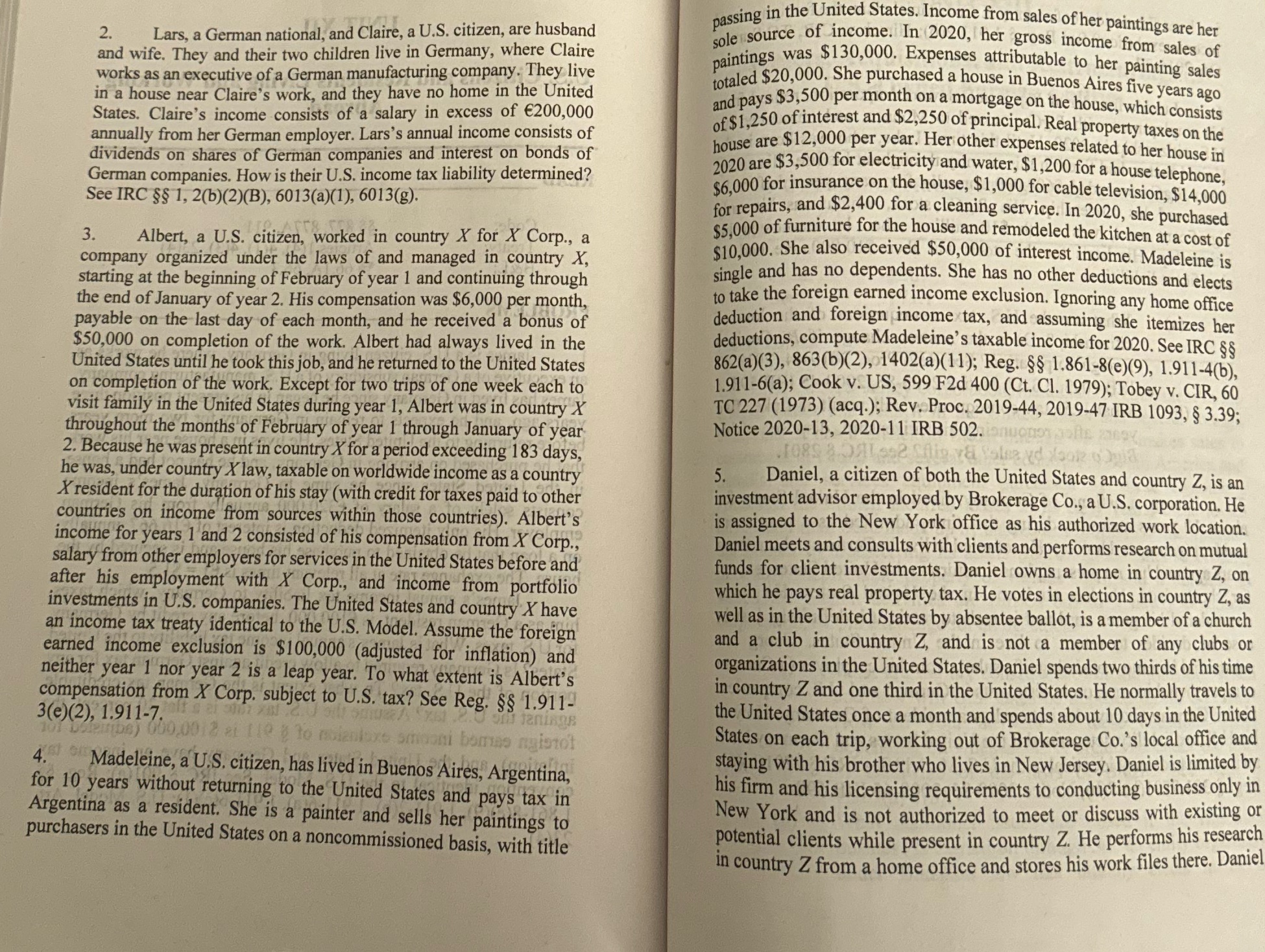 4. Solve and give list of issues passing in the