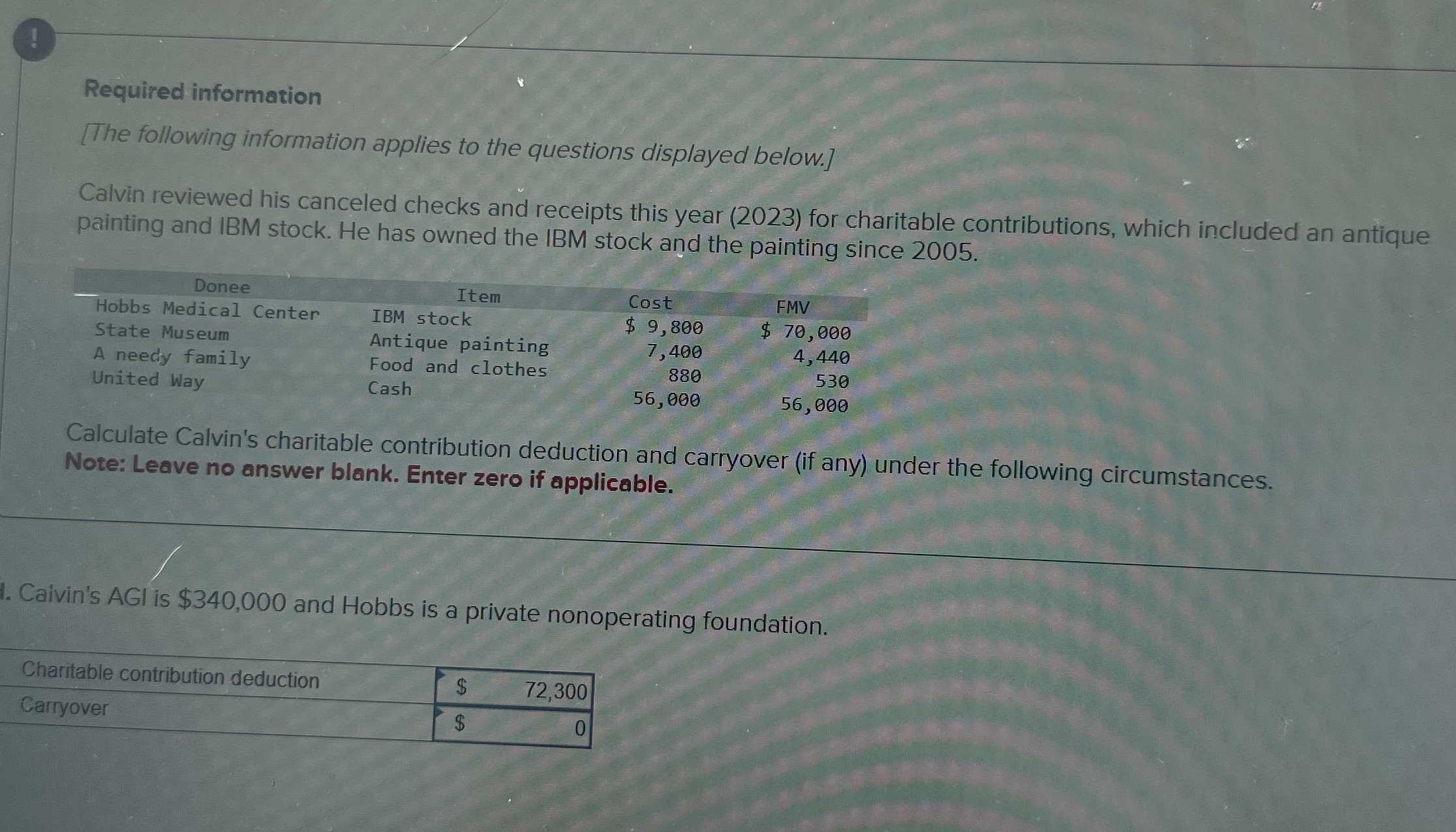 Required information [The following information