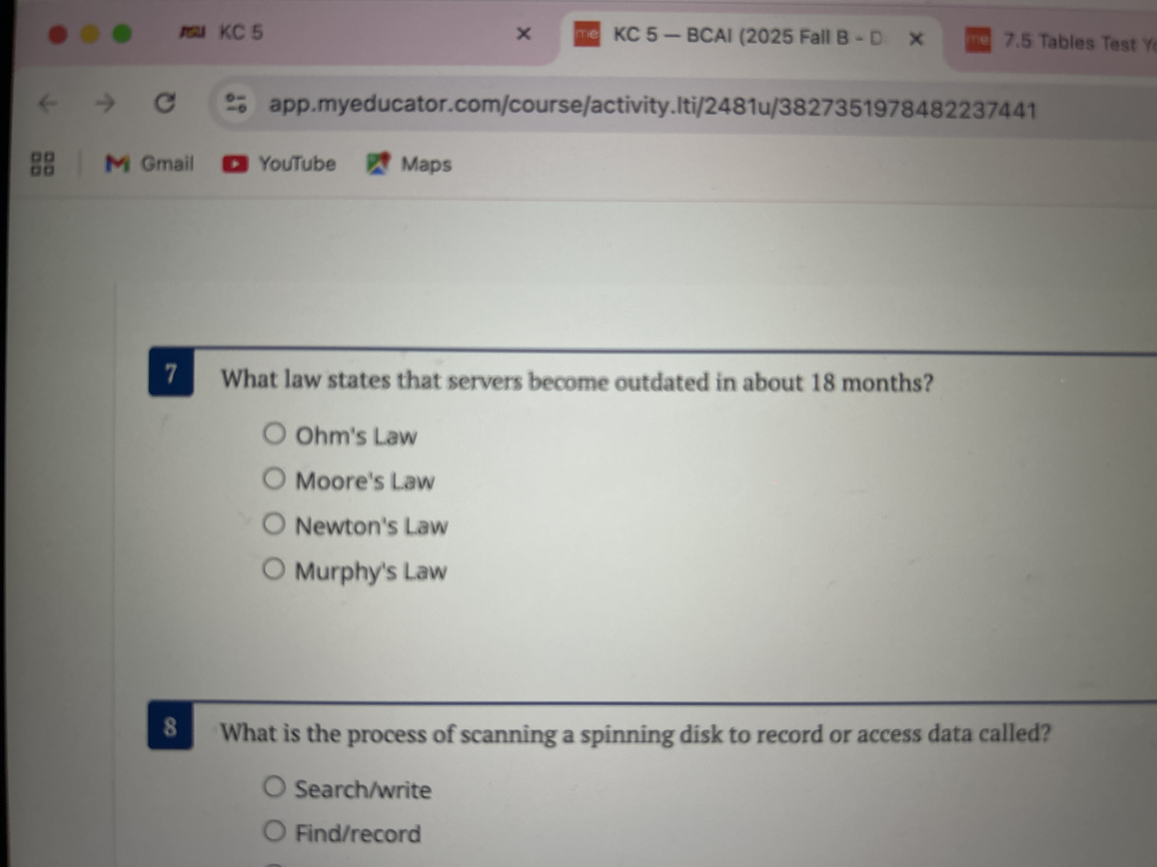 What law states that servers become outdated in