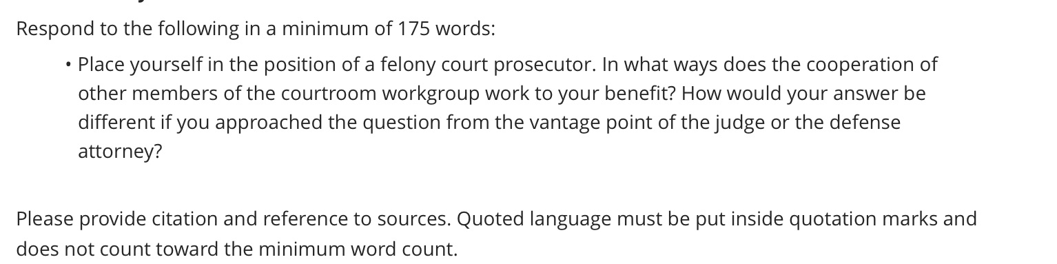 Respond to the following in a minimum of 175