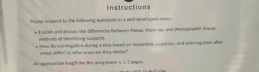 Instructions Please respond to the following