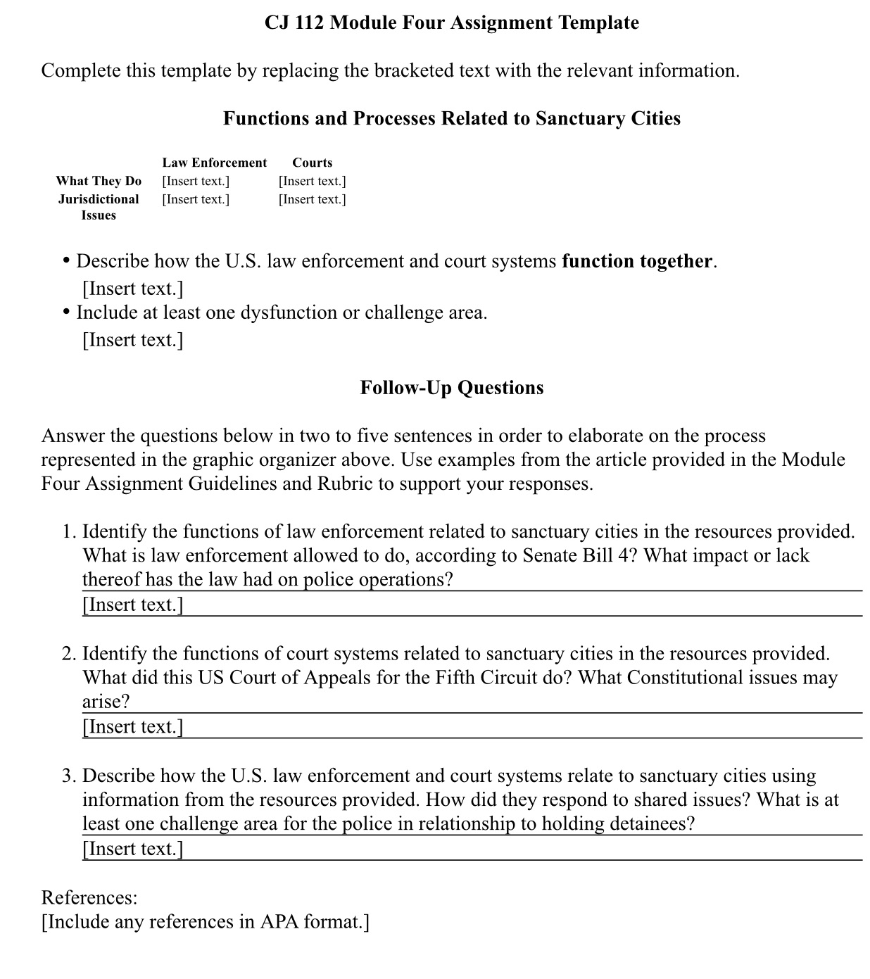 CJ 112 Module Four Assignment Template Complete