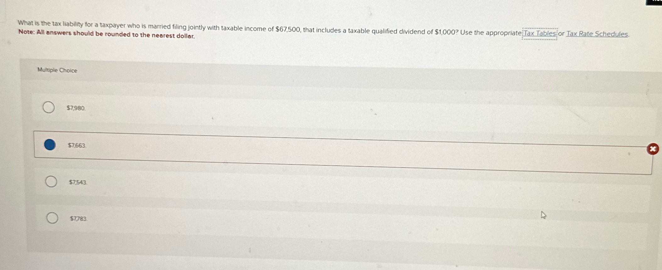 What is the tax liability for a taxpayer who is