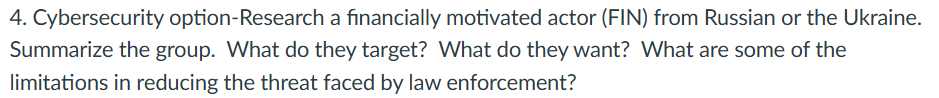 4. Cybersecurity option-Research a financially