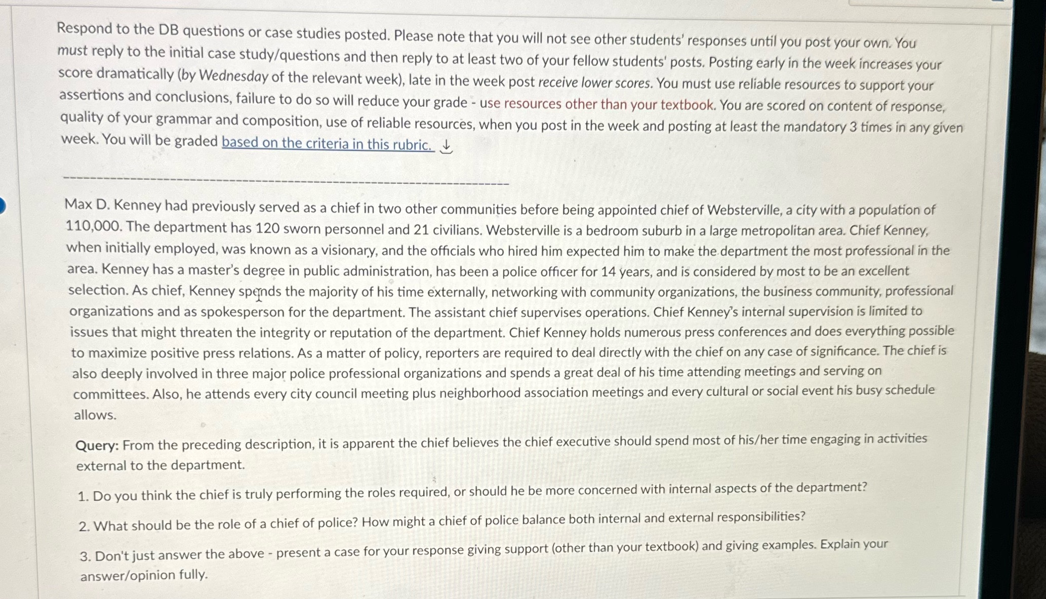 Respond to the DB questions or case studies