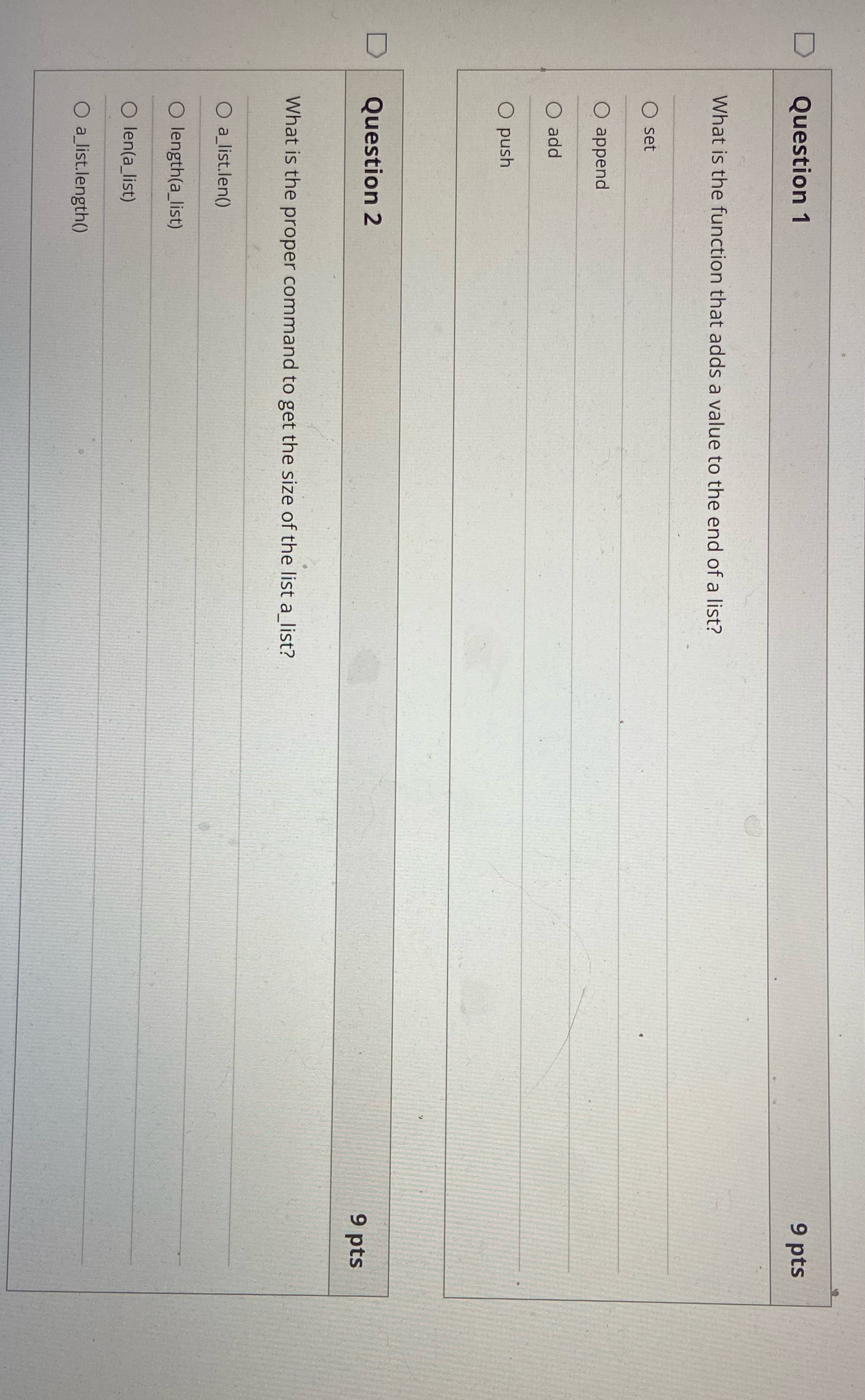 1-2 Question 1 9 pts What is the function that