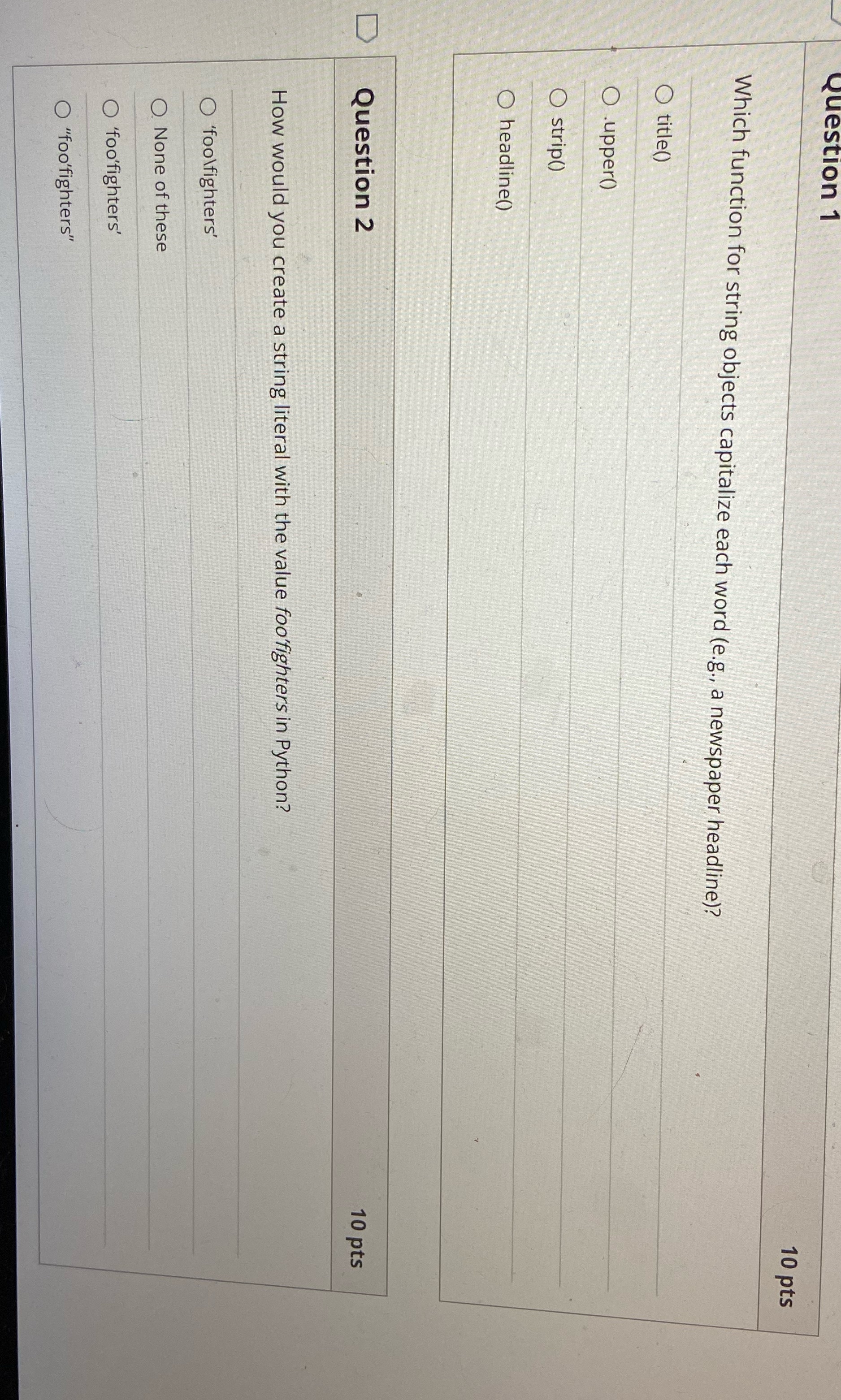 1-2 Python course Question 1 10 pts Which