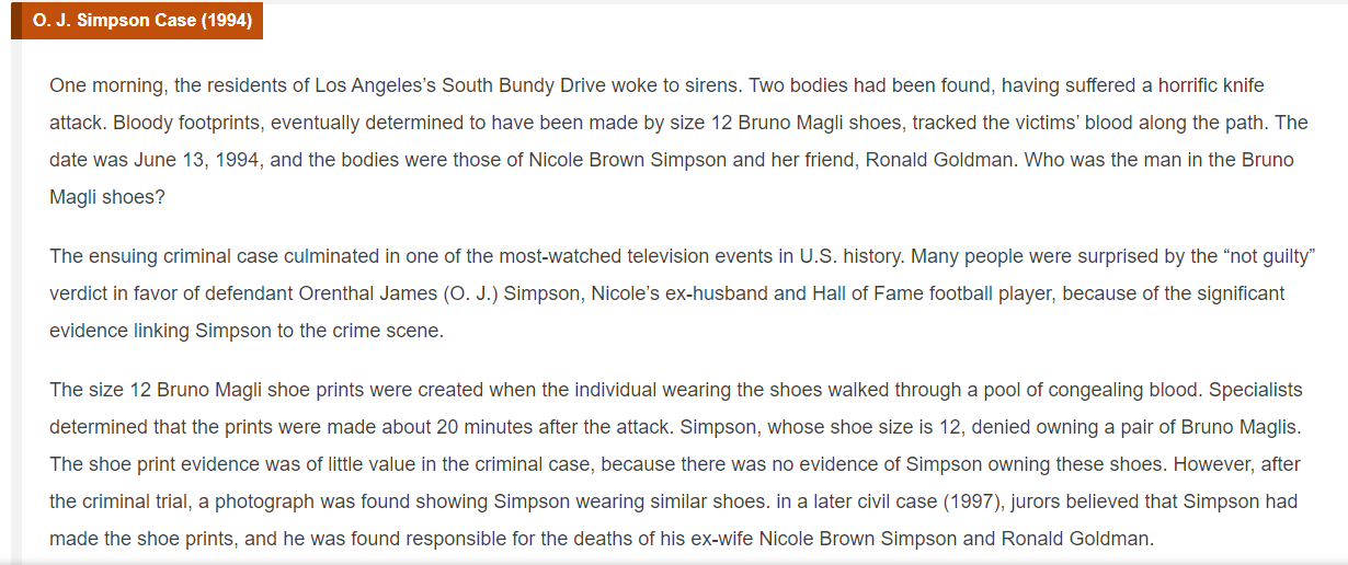 O. J. Simpson Case (1994) One morning, the