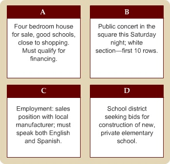 Which of the following advertisements would have