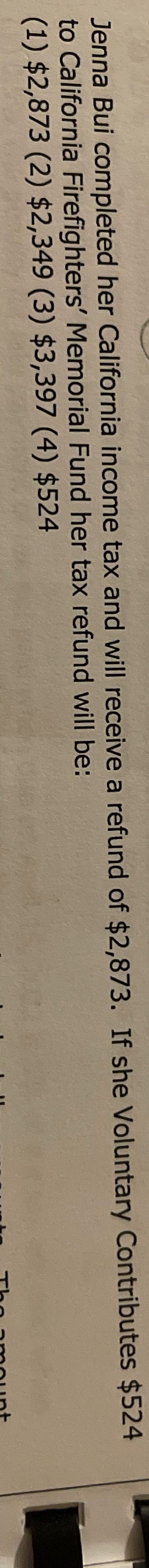 Jenna Bui completed her California income tax and