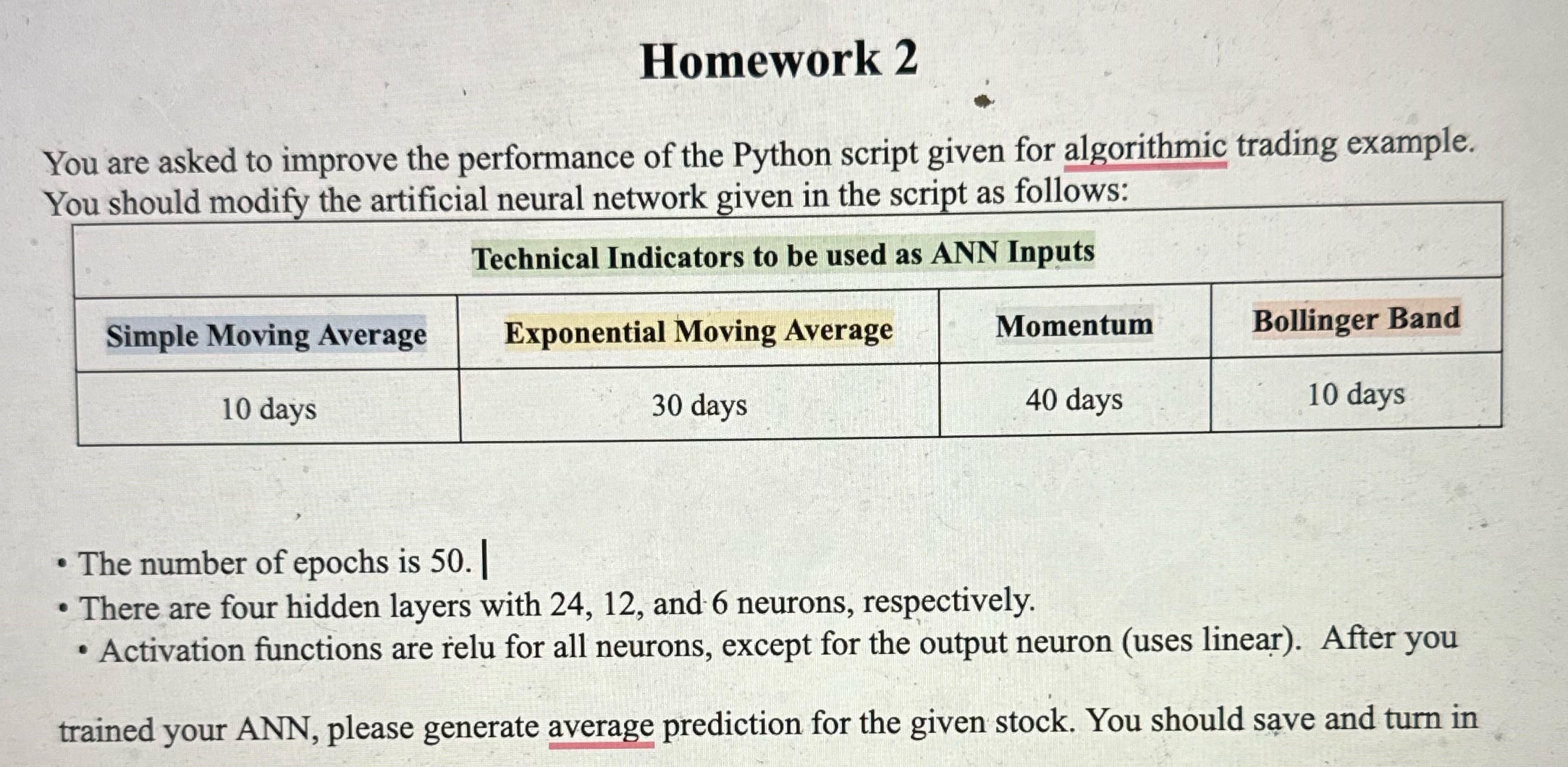 Write python program please Homework 2 * You are