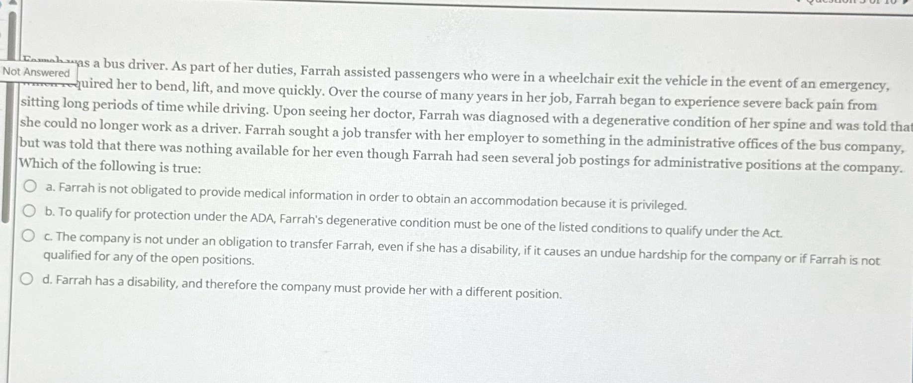 What would be the best answer Tomah was a bus