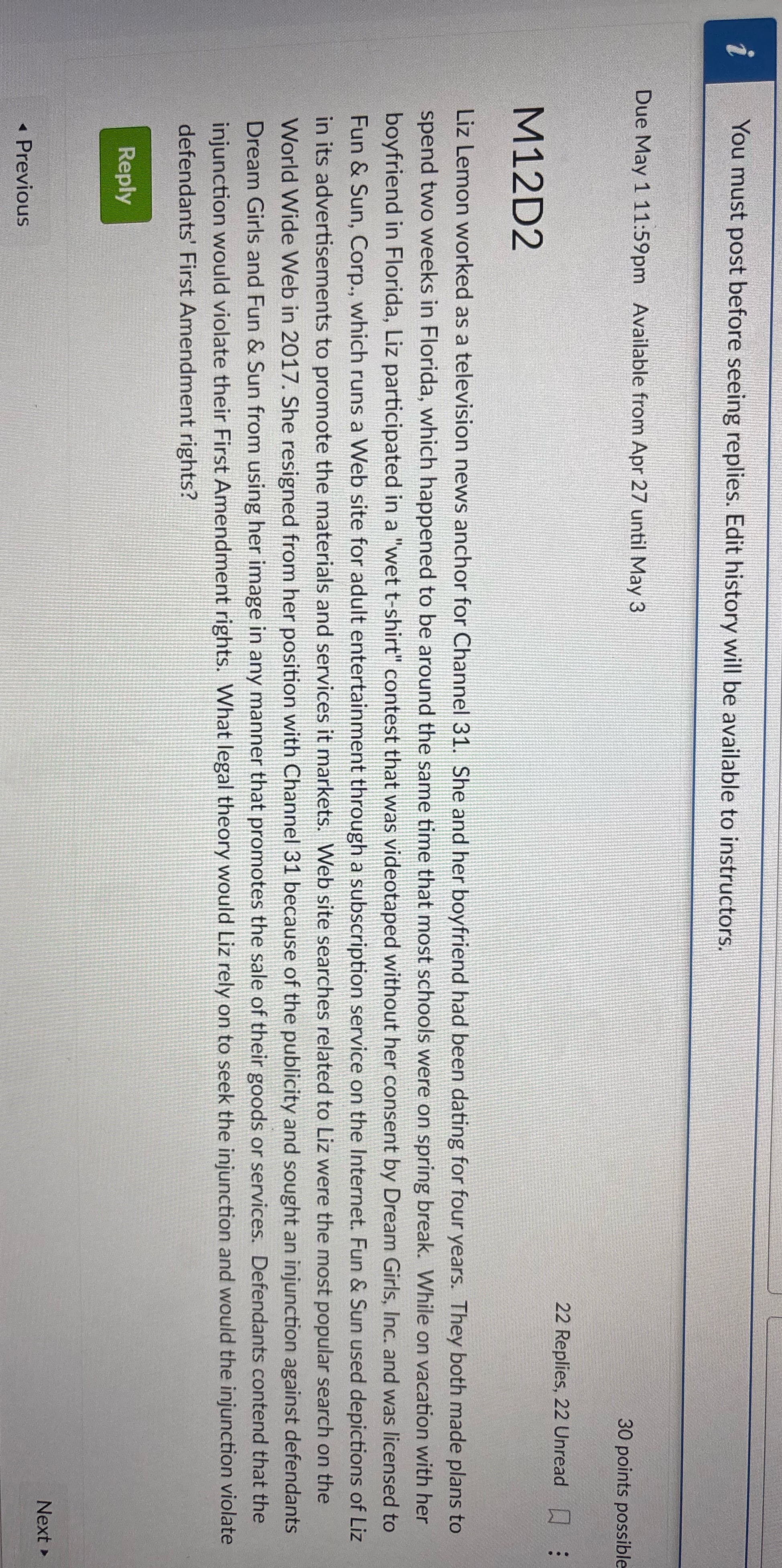 You must post before seeing replies. Edit history