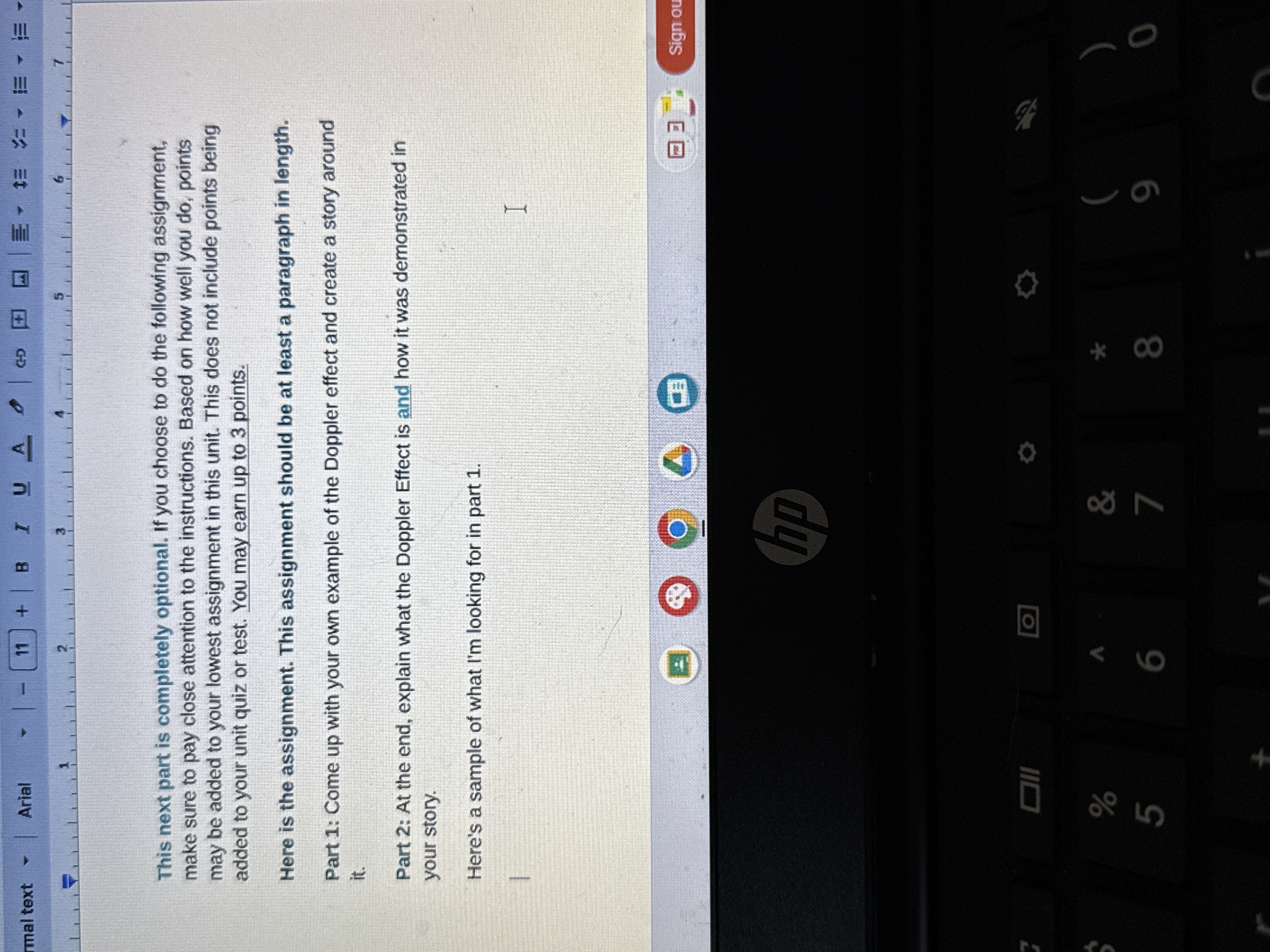 mal text Arial 11 + B I UAO This next part is