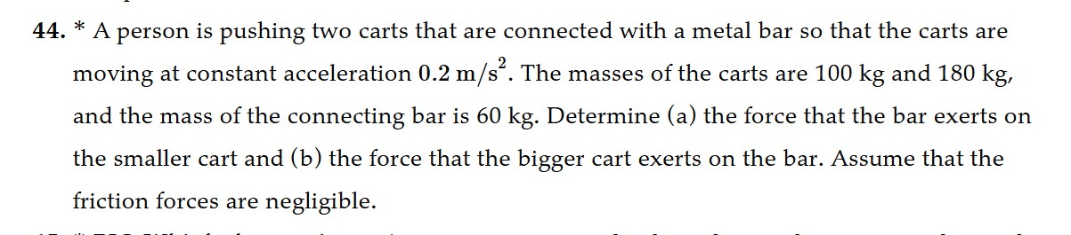 44. * A person is pushing two carts that are