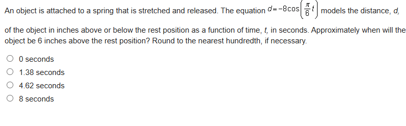 Approximately when will the object be 6 inches