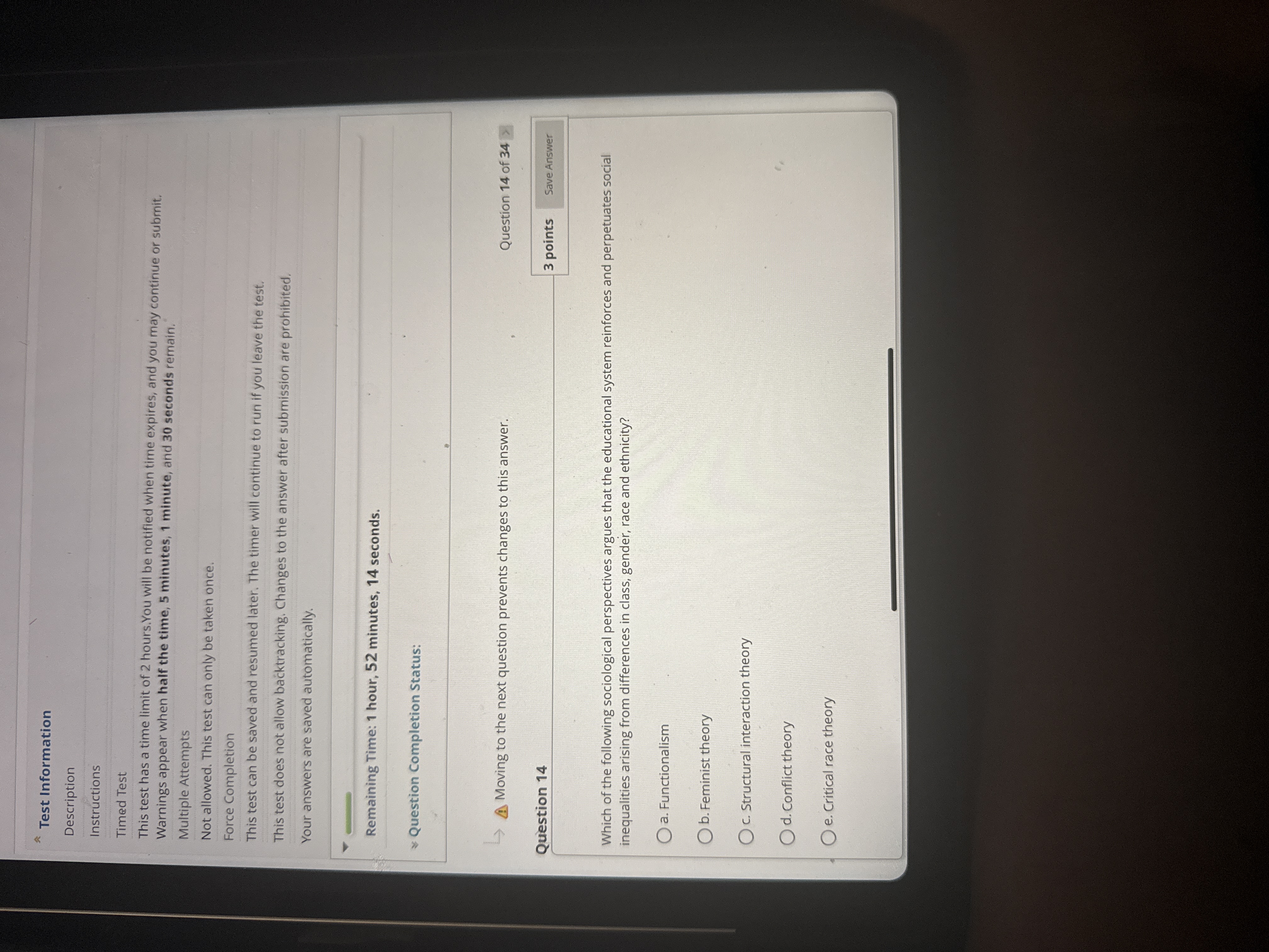 J Test Information Description Instructions Timed