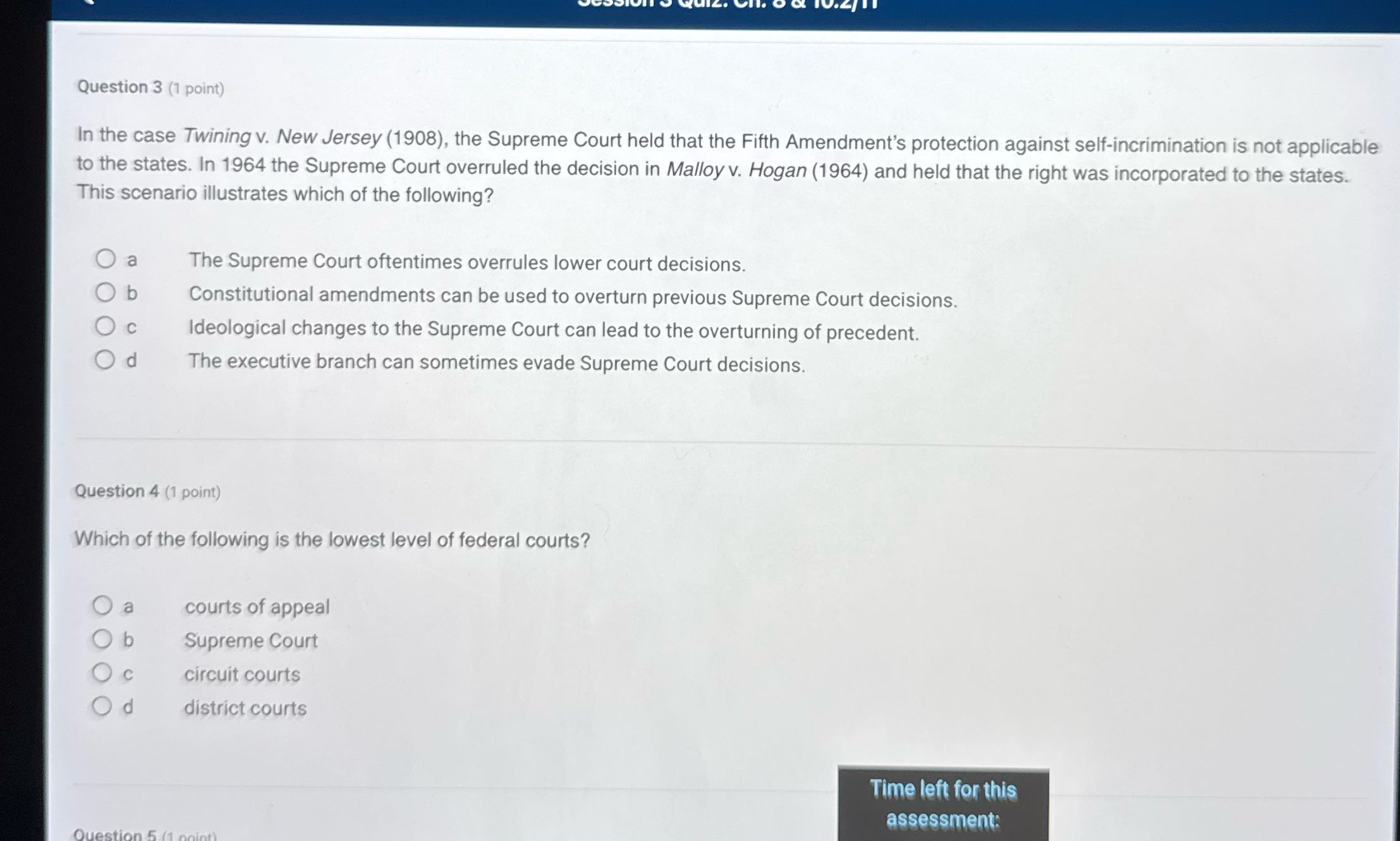 Choose the correct response to each question