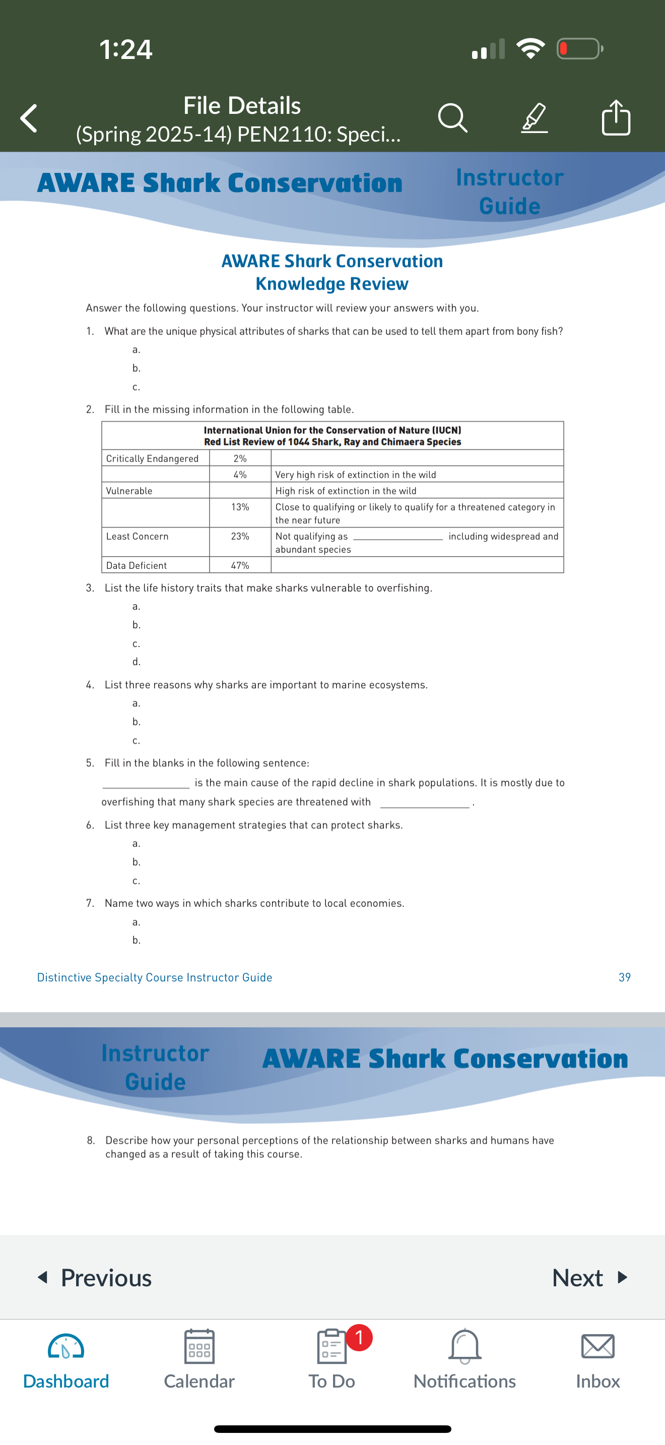 Please complete these questions using the " AWARE