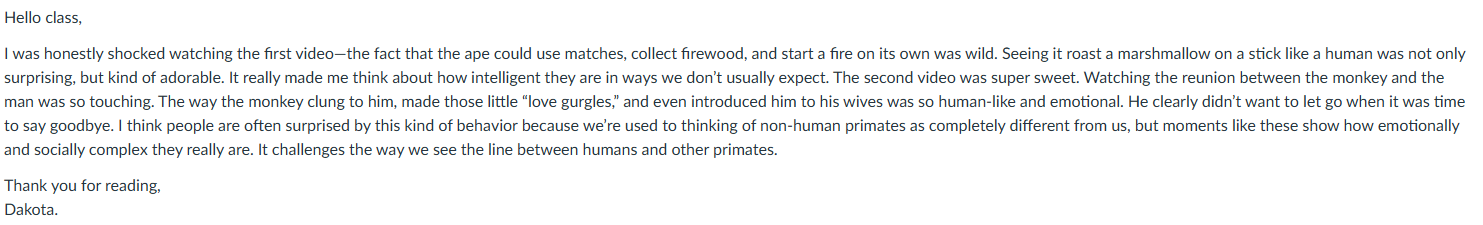 Read through and choose two of your classmate's