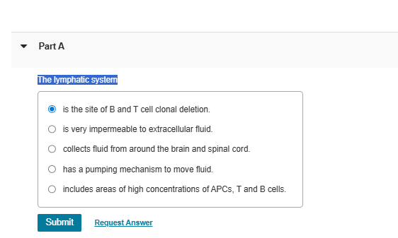 The lymphatic system Part A The lymphatic system