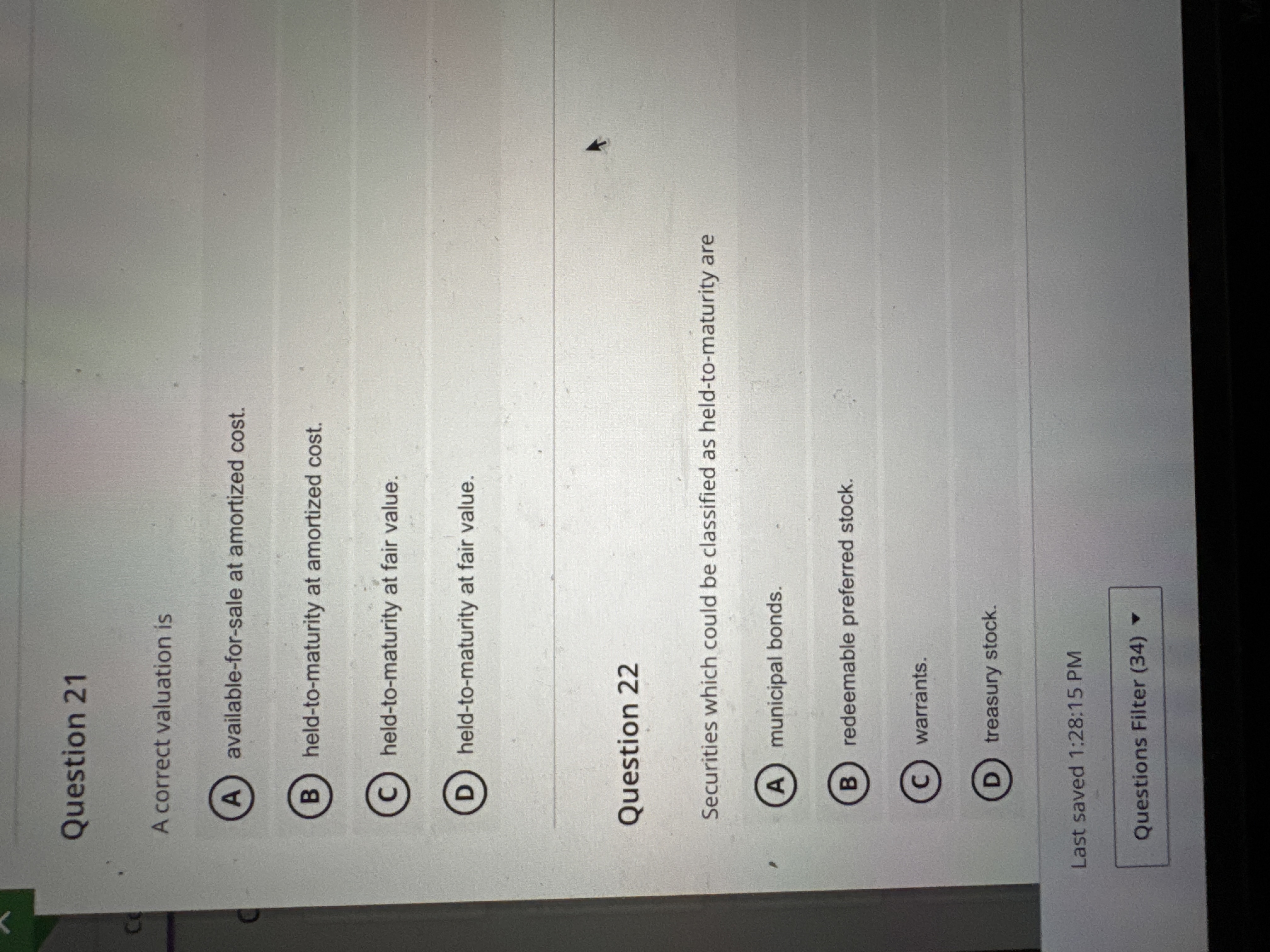 Choose the correct one Question 21 A correct