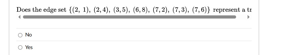 yes or no Does the edge set {(2, 1), (2, 4), (3,