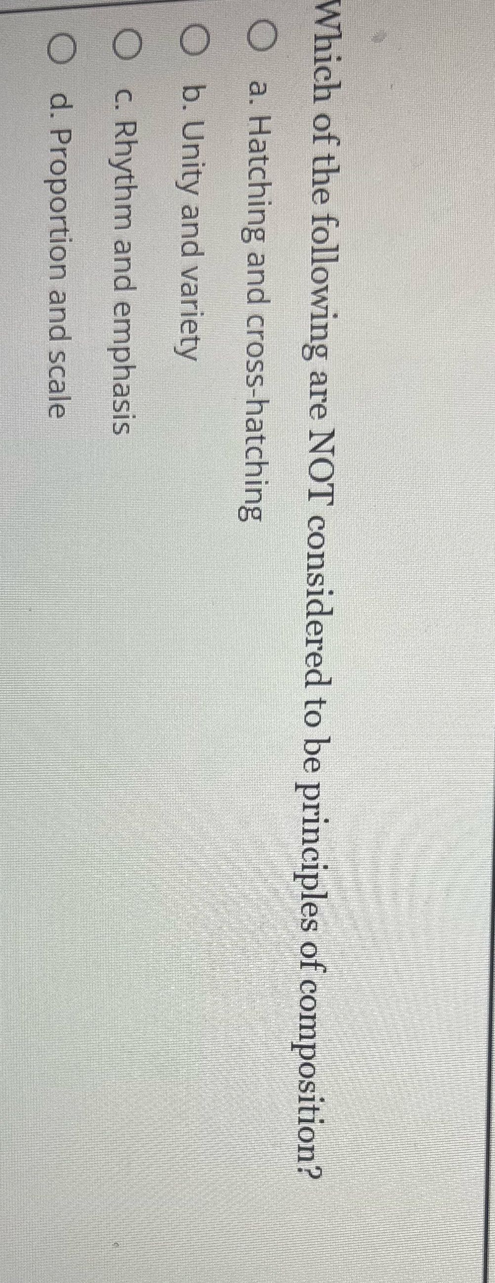 Pick the correct answer Which of the following