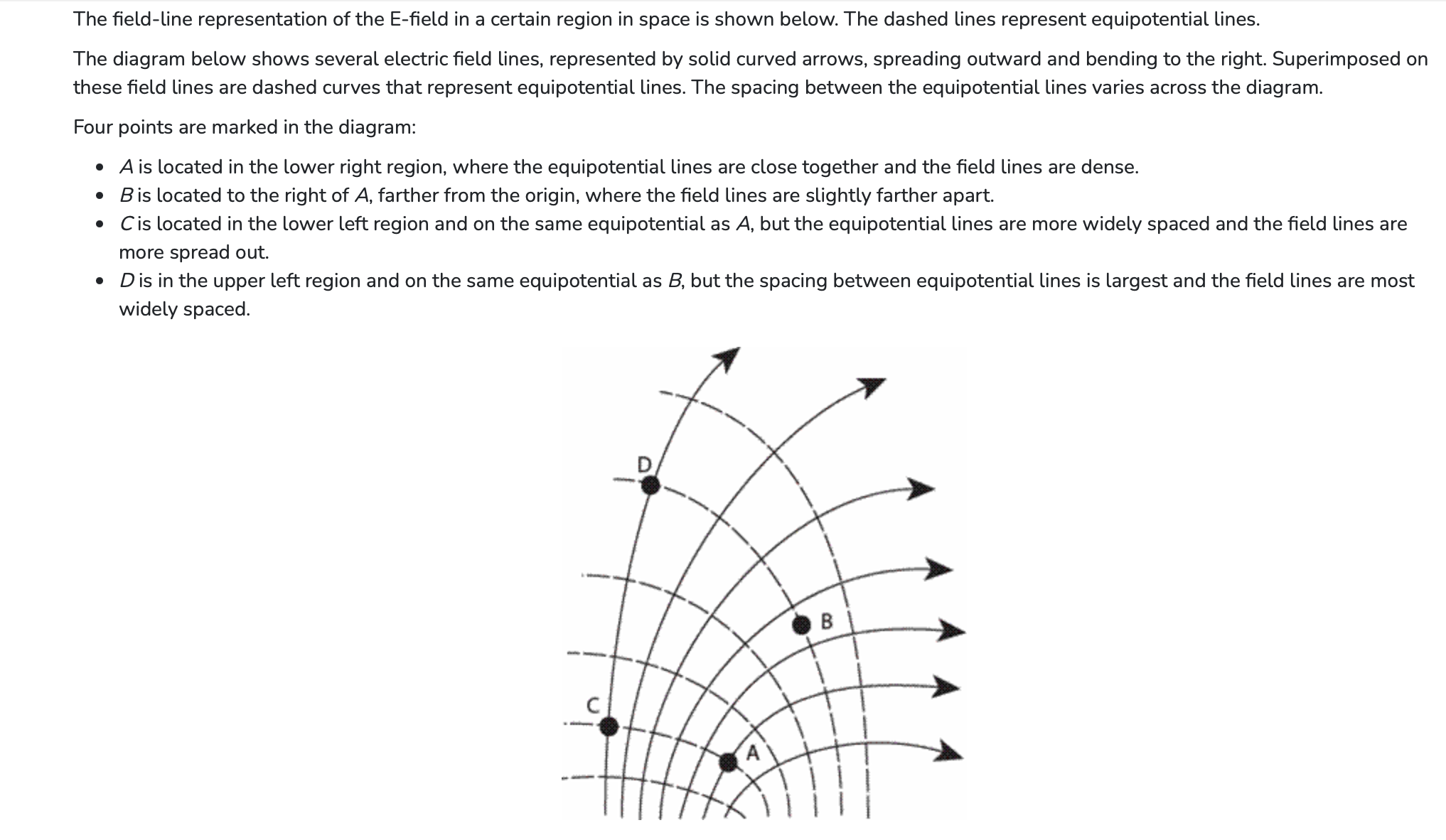 Compare the work done moving a negative charge