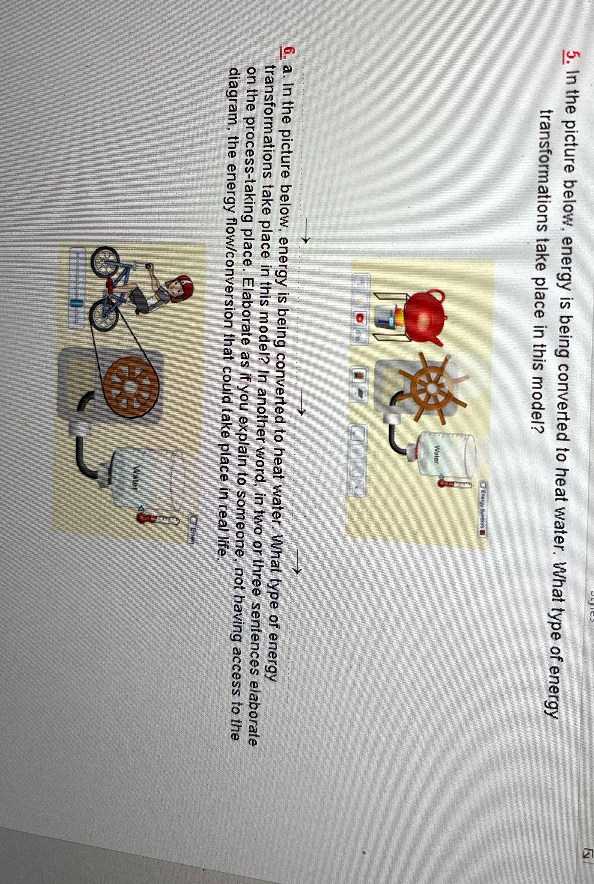 5. In the picture below, energy is being