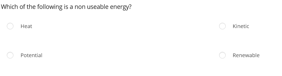 Which of the following is a non useable energy?