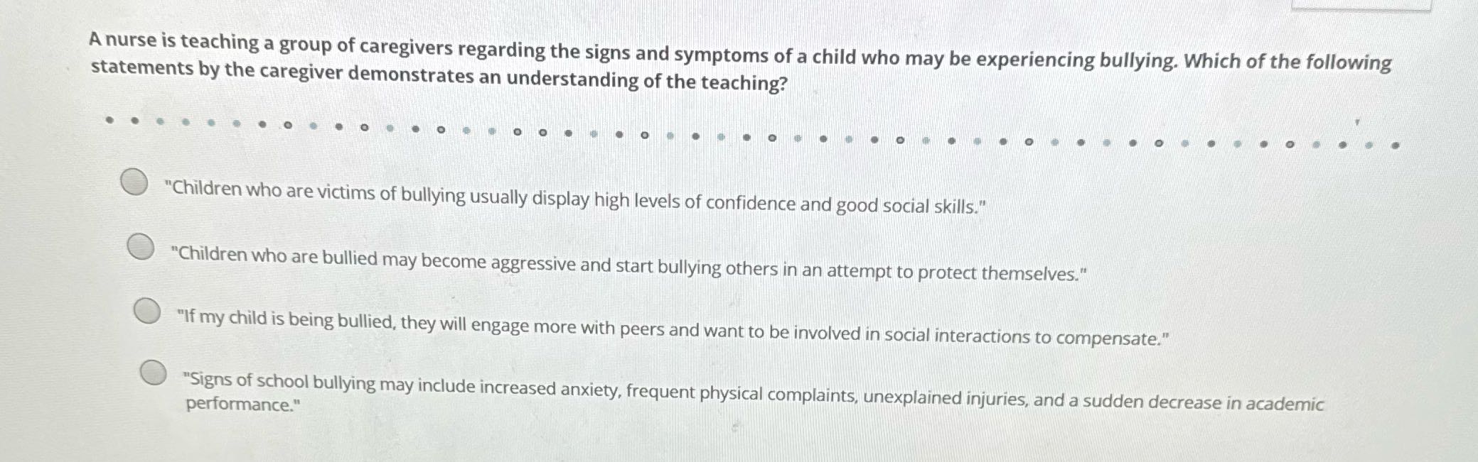 I A nurse is teaching a group of caregivers