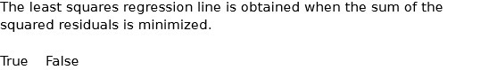 The least squares regression line is obtained