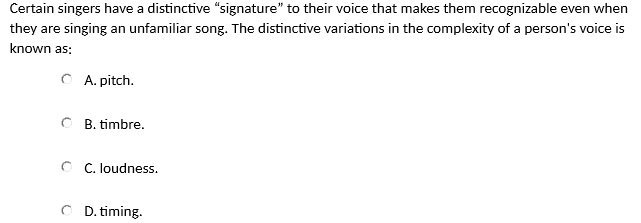 Certain singers have a distinctive "signature" to