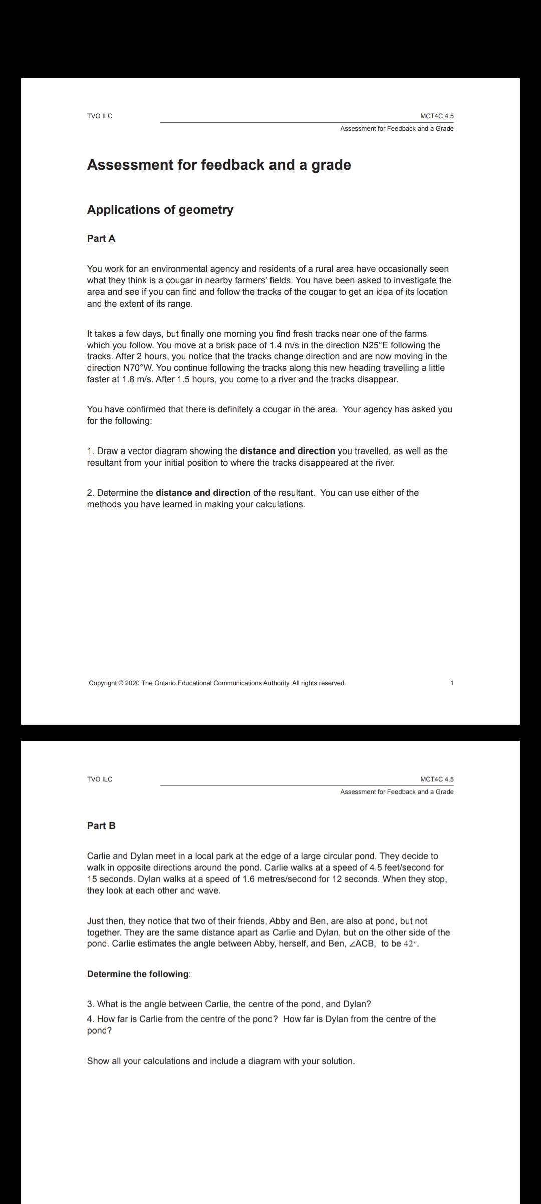 Geometry assignment MCTAC 4 5 Assessment for