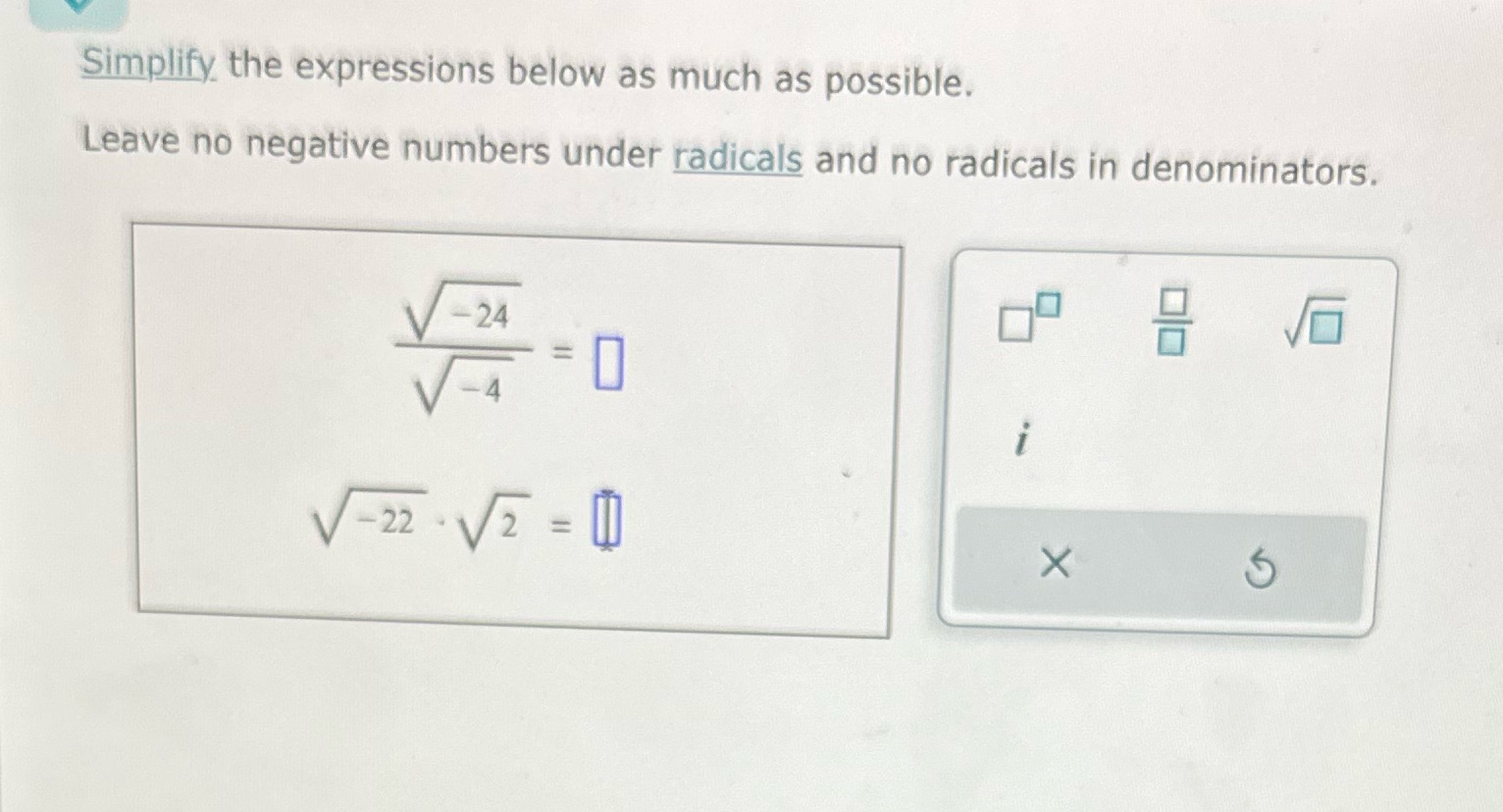 Simplify the expressions below as much as