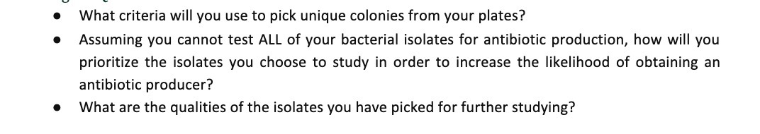 What criteria will you use to pick unique