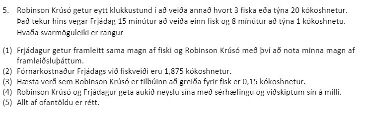 5. Robinson Kruso getur eytt klukkustund i ad