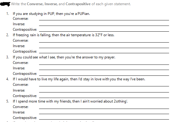 CAN YOU GIVE ME THE ANSWERS FOR THIS? Write the
