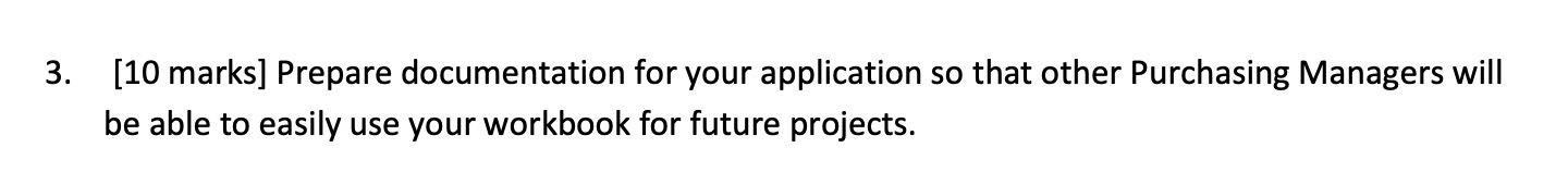 3. [10 marks] Prepare documentation for your