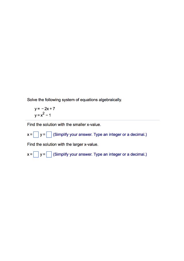 Solve the following system of equations