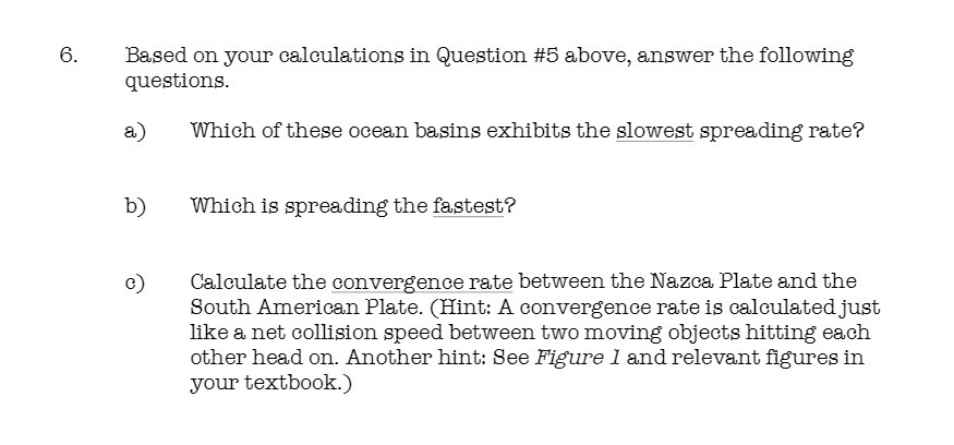 6. Based on your calculations in Question #5