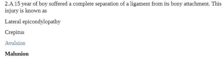 2. A 15 Year of boy suffered a complete
