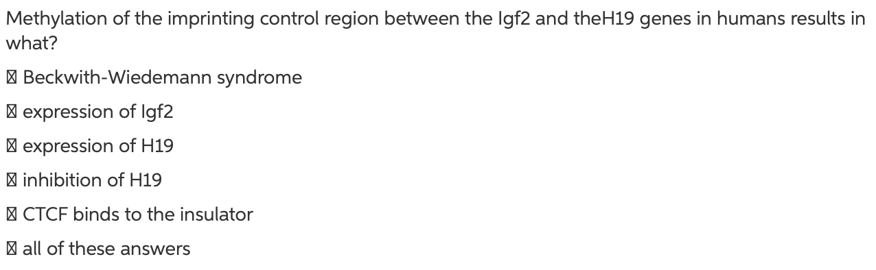 Methylation of the imprinting control region