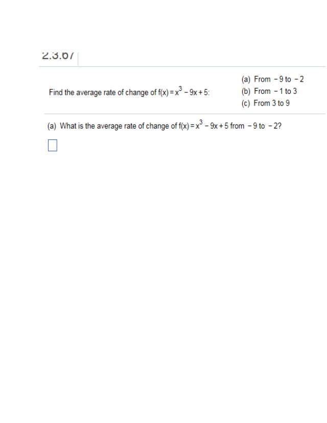 Find the average rate of change of f left